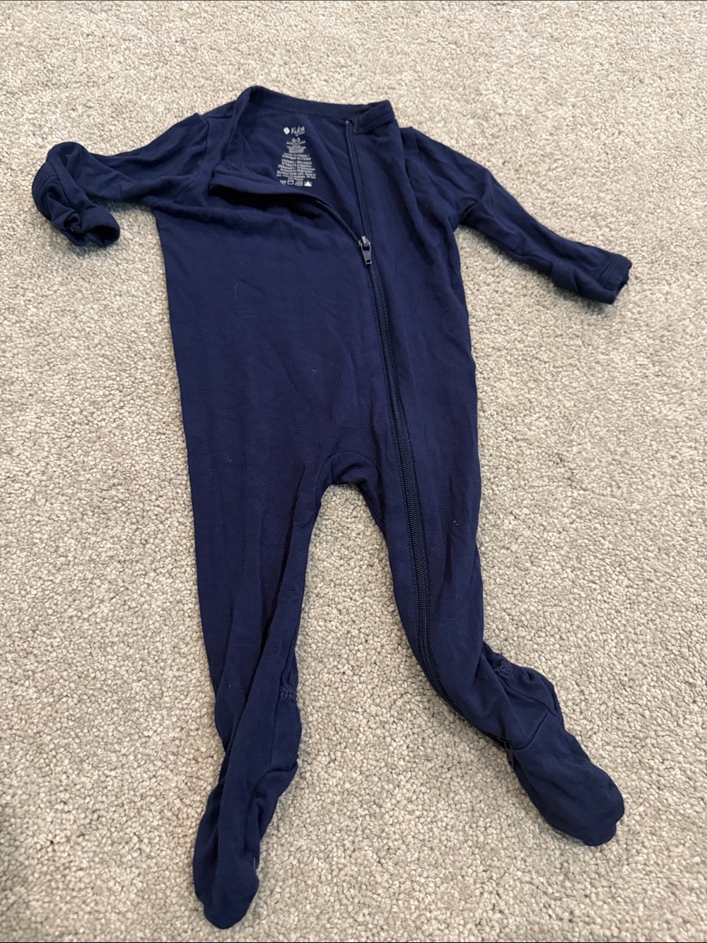 Kyte BABY Navy Footed Zipper One-Piece